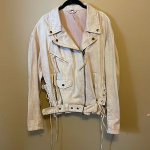 Free People Blush Pink Moto Jacket Medium